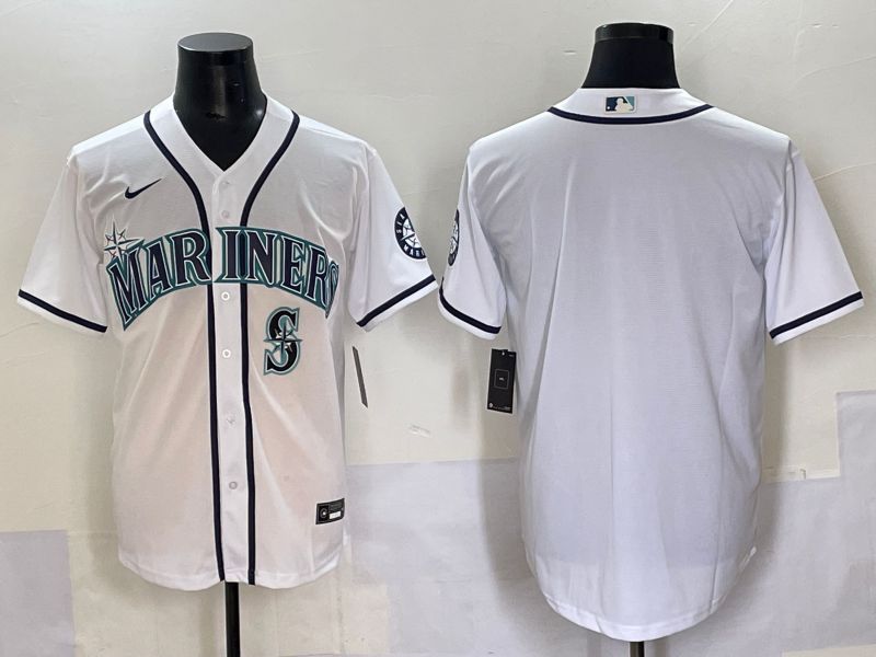 Men 2025 Seattle Mariners Blank White Game Nike MLB Jersey style 3